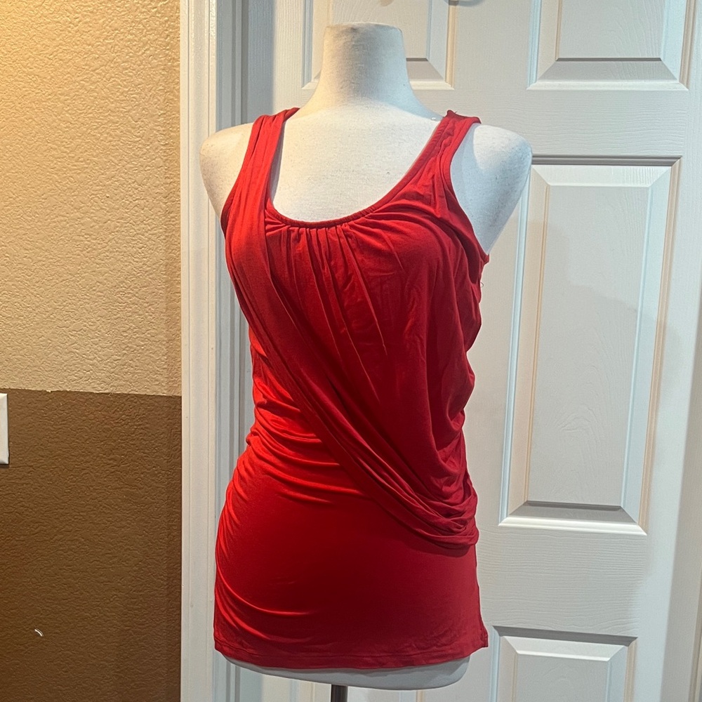 Olivia Noon Elegant Red Sleeveless Top